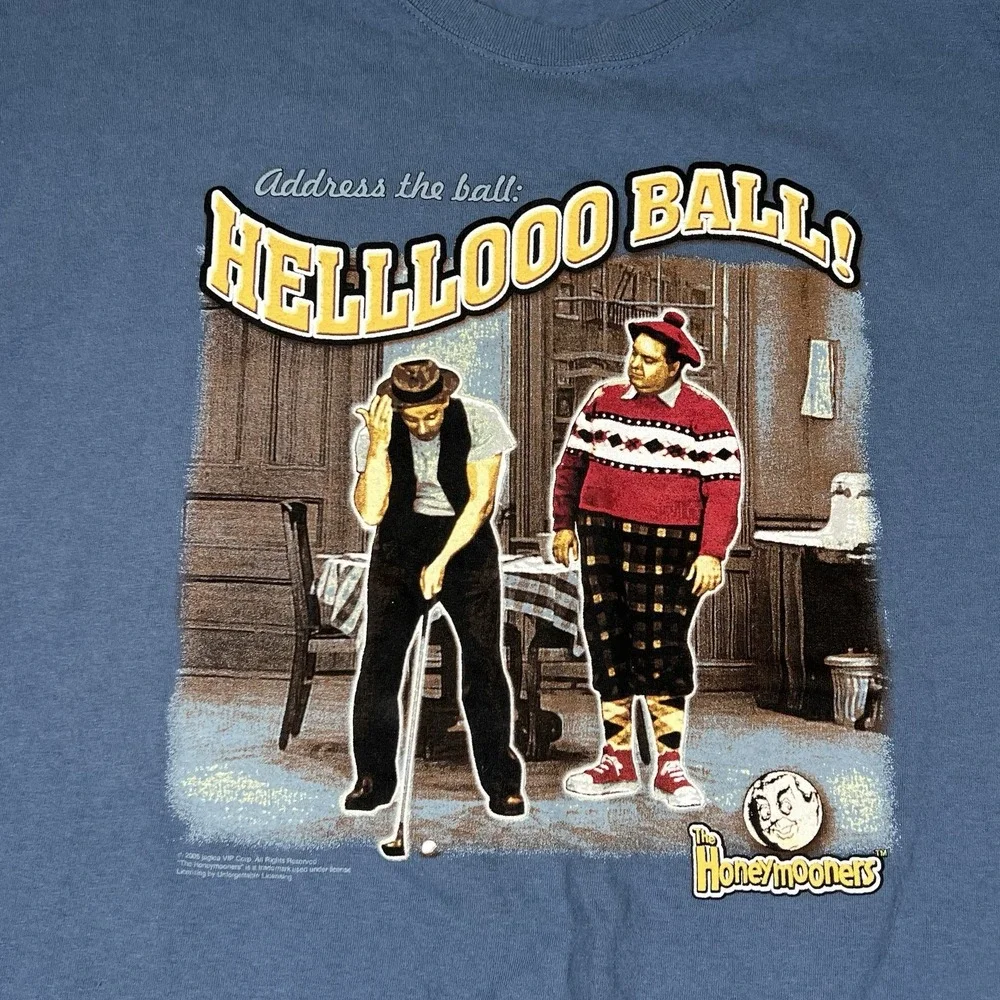 VTG 2005 THE HONEYMOONERS GOLFING T-SHIRT 2XL FUNNY HELLO BALL Y2K Vintage - Picture 2 of 7